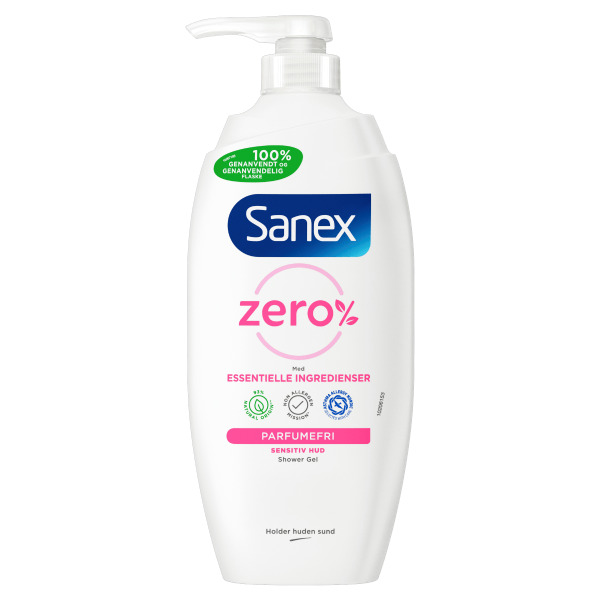 Sanex Zero% Gentle Moisture Shower Gel til Sensitiv Hud 750ml. m. pumpe